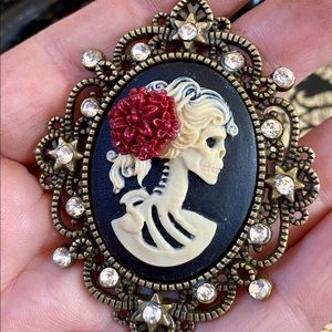 Lolita Skull Lady Cameo Necklace